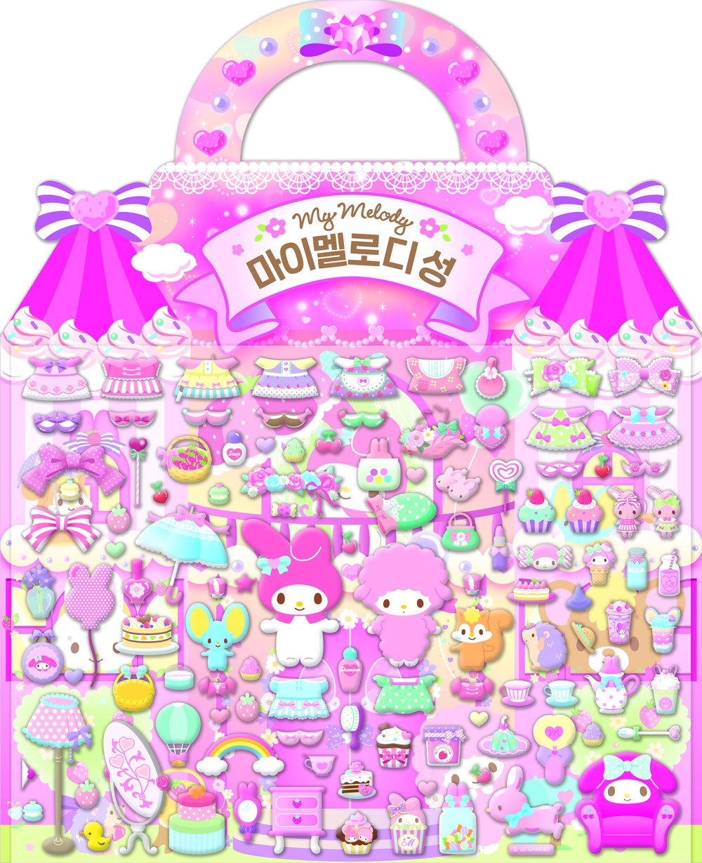 산리오캐릭터즈 입체가방스티커 마이멜로디 성